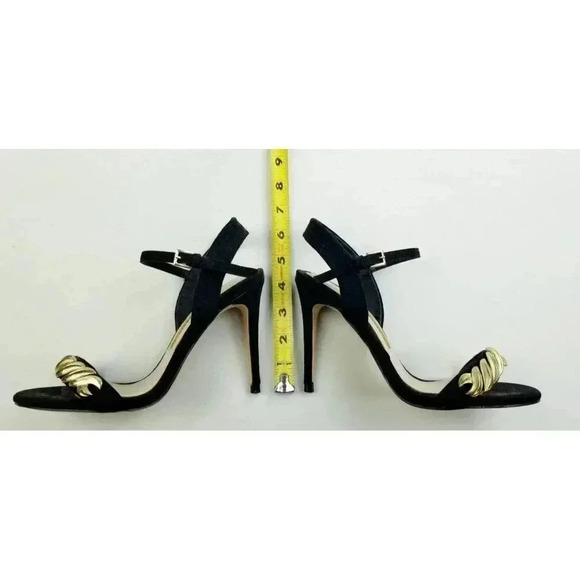 Zara Basic Collection Size 37 (US 6.5-7) Womens Black Suede Ankle Strap Open Toe - Picture 3 of 12